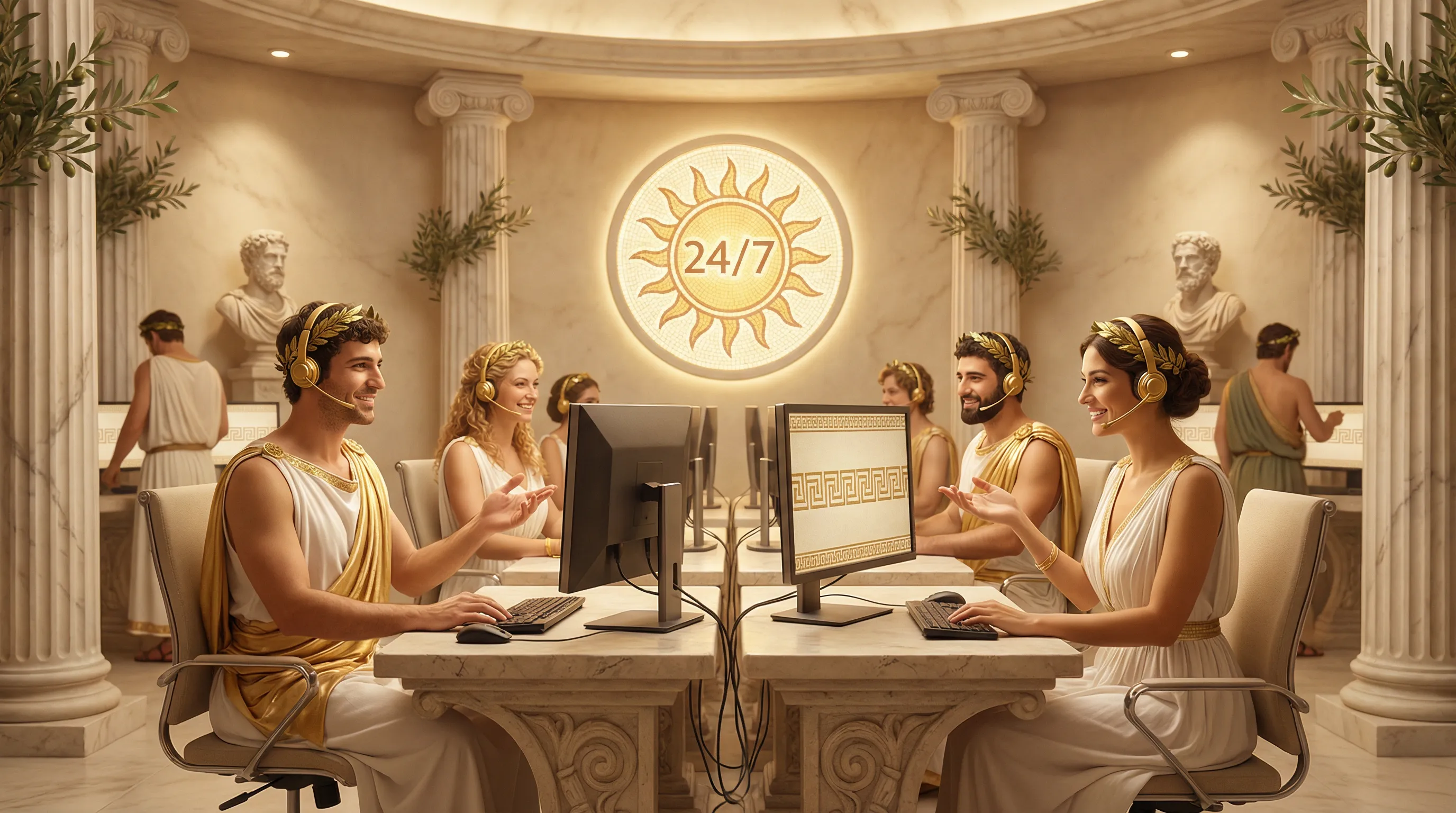 Equipe de suporte ao cliente 24 horas